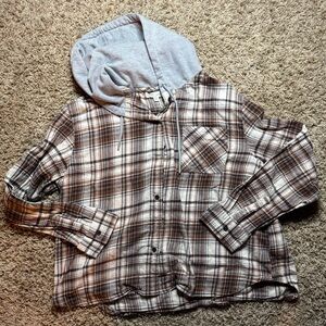 Plaid Hooded Flannel shirt